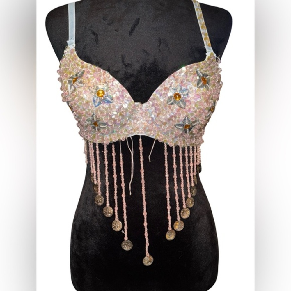 Lady Belly Dance Costume Bra Beaded Sequin Bra Sexy Belly‎ Dancing Clothes